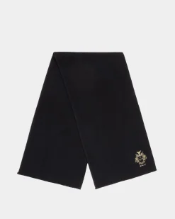 Adrien Brody Travel Collection Scarf In Navy Blue Wool Blend