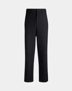 Adrien Brody Travel Collection Chino Pants In Navy Blue Wool Blend