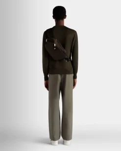 Adrien Brody Travel Collection Crossbody In Military Green Nylon