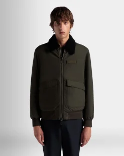 Adrien Brody Travel Collection Blouson In Olive Green Nylon