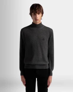 Adrien Brody Travel Collection Turtleneck In Dark Grey Cashmere