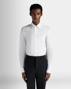 Adrien Brody Travel Collection Long Sleeve Shirt In White Cotton