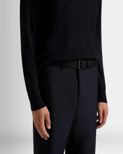 Adrien Brody Travel Collection Belt In Black Leather