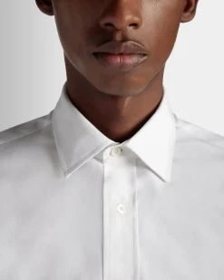 Adrien Brody Travel Collection Long Sleeve Shirt In White Cotton