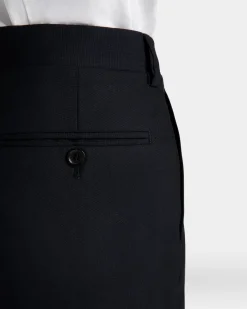 Adrien Brody Travel Collection Pleated Pants In Navy Blue Wool