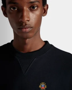 Adrien Brody Travel Collection Crewneck Sweatshirt In Navy Blue Cashmere Blend