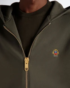 Adrien Brody Travel Collection Hoodie In Olive Green Cashmere Blend