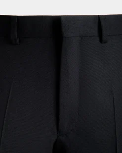 Adrien Brody Travel Collection Pleated Pants In Navy Blue Wool