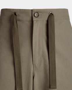 Adrien Brody Travel Collection Pants In Military Green Cotton