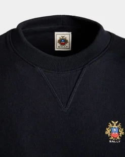 Adrien Brody Travel Collection Crewneck Sweatshirt In Navy Blue Cashmere Blend