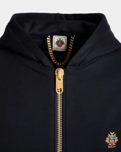 Adrien Brody Travel Collection Hoodie In Navy Blue Cashmere Blend