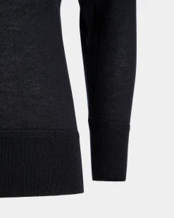 Adrien Brody Travel Collection Crewneck Sweater In Navy Blue Cashmere