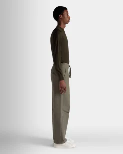 Adrien Brody Travel Collection Pants In Military Green Cotton