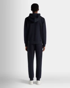 Adrien Brody Travel Collection Hoodie In Navy Blue Cashmere Blend