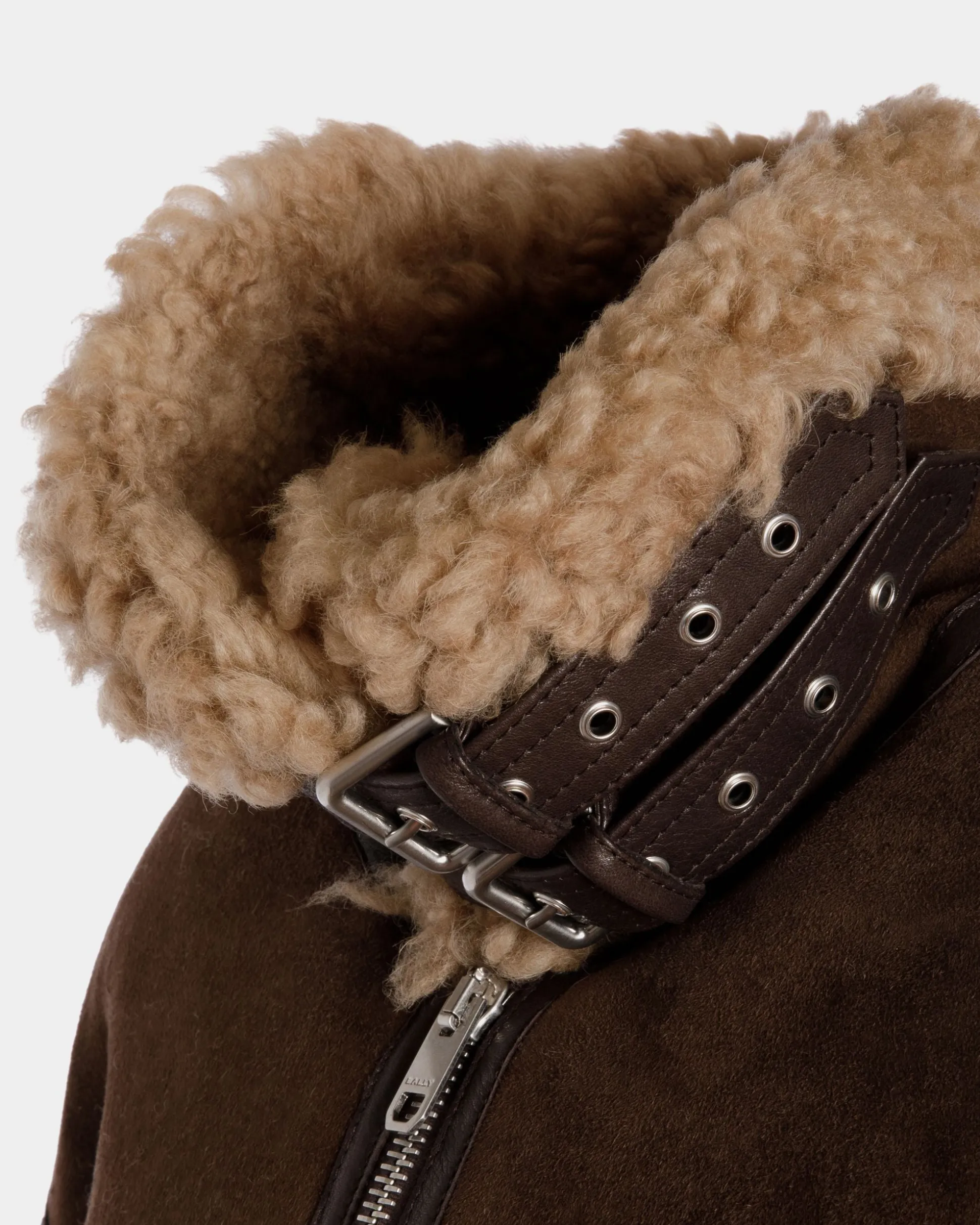 Aviator Jacket In Brown Shearling
