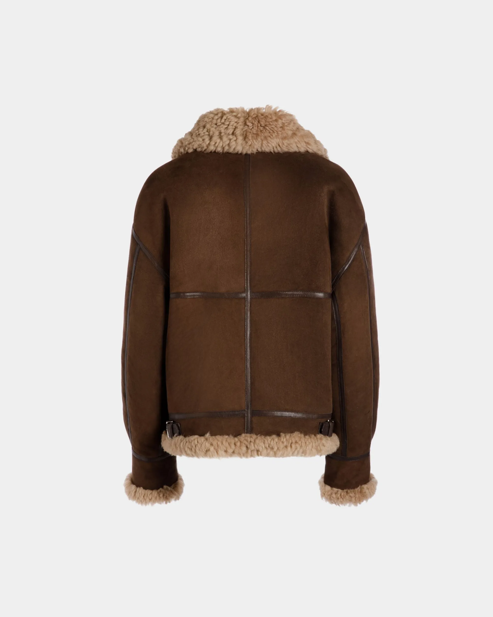 Aviator Jacket In Brown Shearling