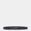 B Bold 35mm Reversible And Adjustable Belt In Navy Blue And Black Leather