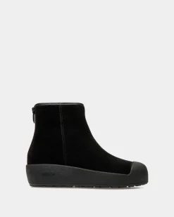 Bally Curling Bootie in Black Suede