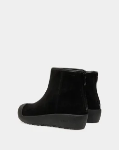 Bally Curling Bootie in Black Suede