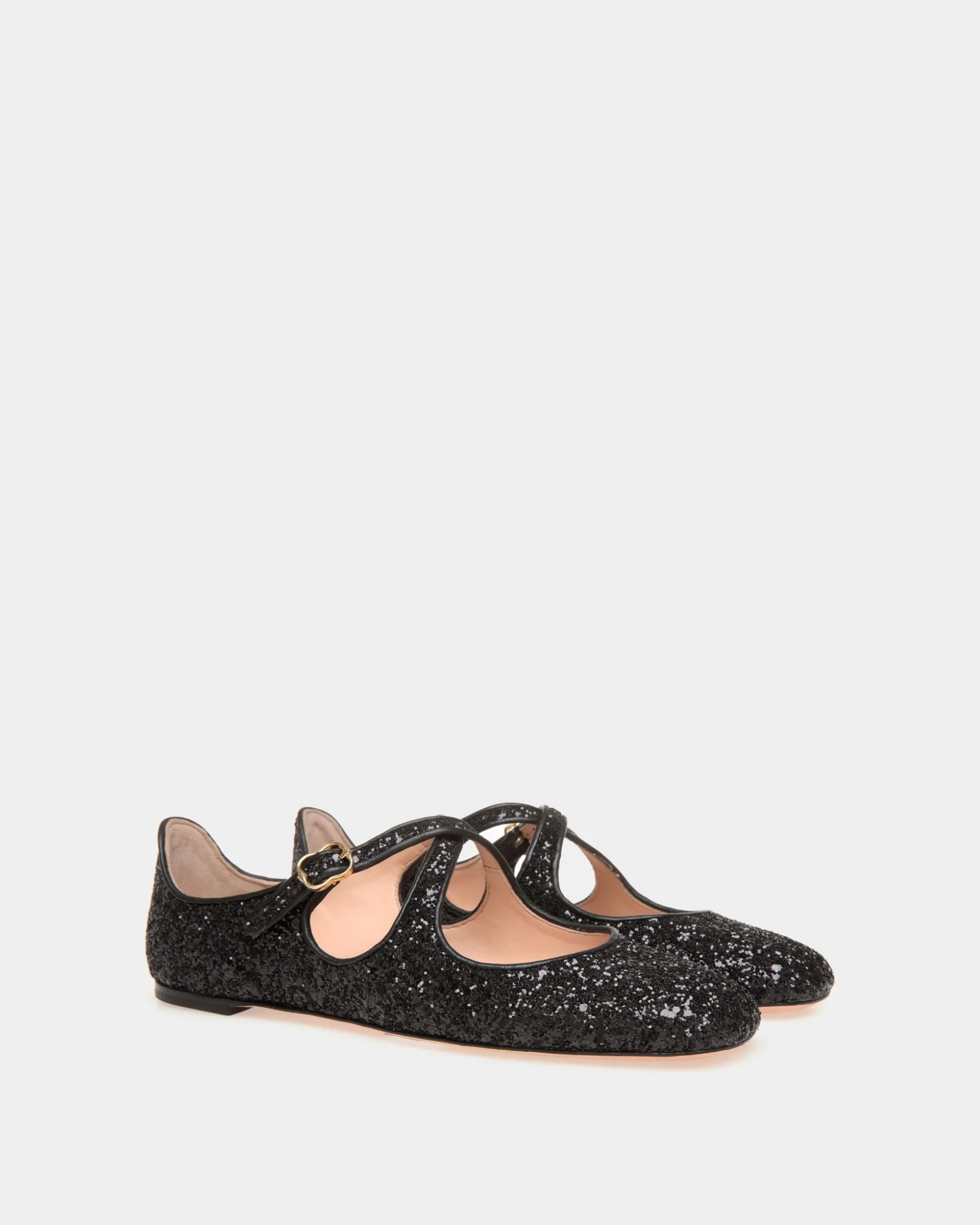 Ballyrina Flat In Black Glitter