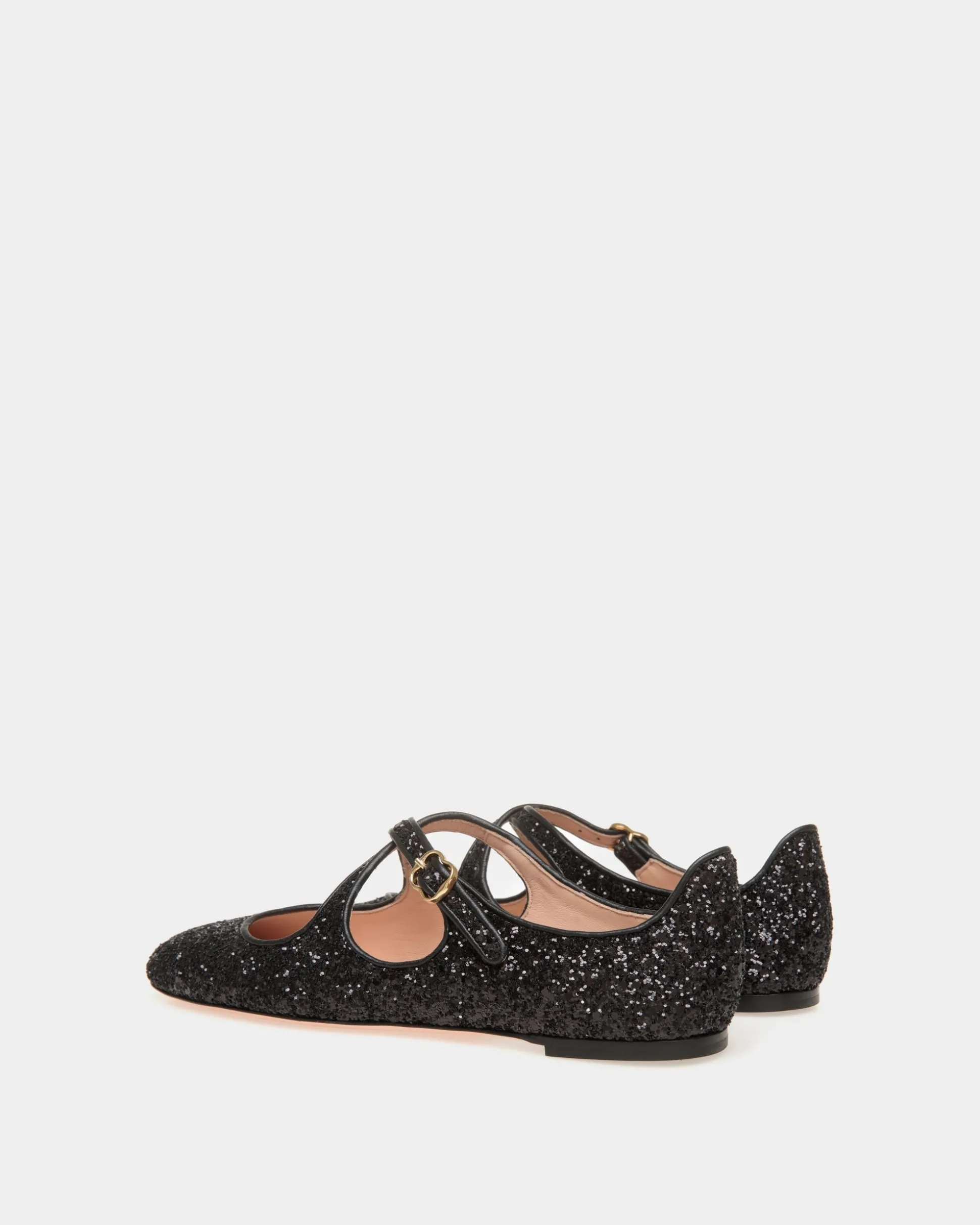 Ballyrina Flat In Black Glitter