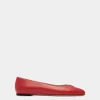 Ballyrina Flat In Red Leather
