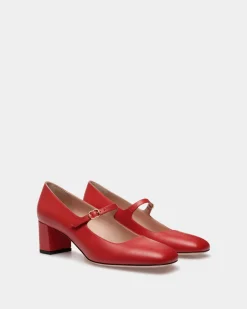 Ballyrina Mary-Jane Pump In Candy Red Leather