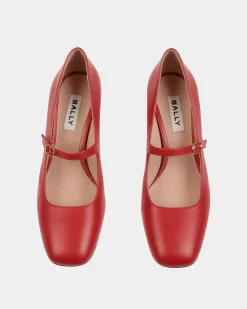 Ballyrina Mary-Jane Pump In Candy Red Leather
