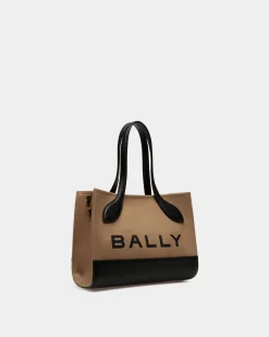 Bar Minibag In Sand And Black Fabric