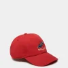 Baseball Hat With Choco-Candy Detail In Red Cotton