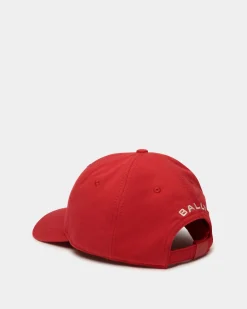 Baseball Hat With Choco-Candy Detail In Red Cotton