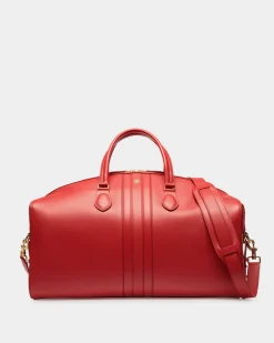 Beckett Weekender in Candy Red Leather