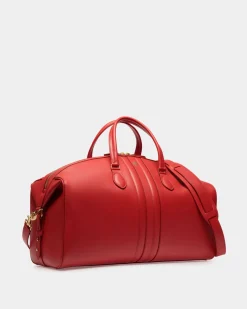 Beckett Weekender in Candy Red Leather