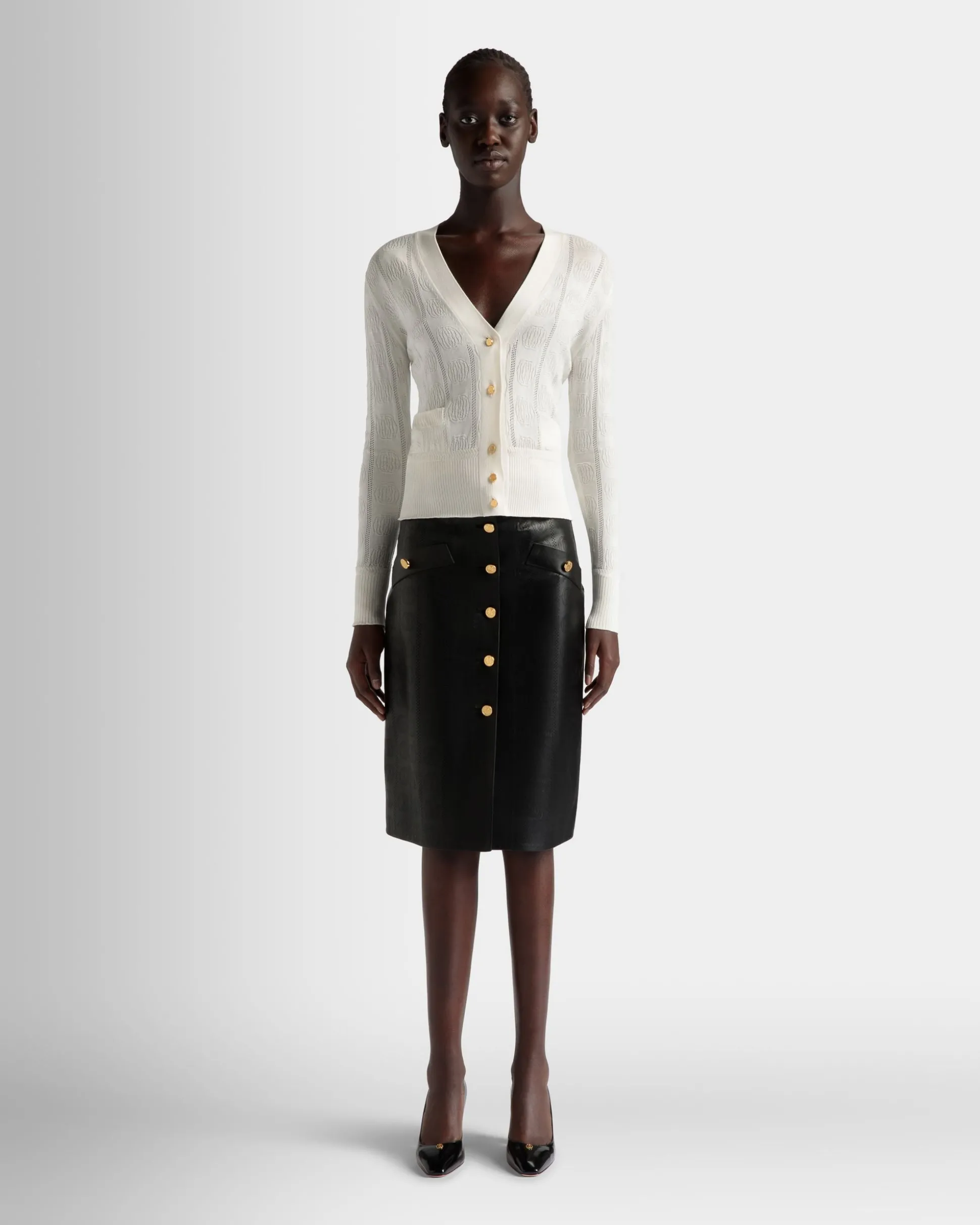 Beige Cardigan in Beige Silk Blend