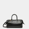 Belle Small Top Handle Bag In Black Leather
