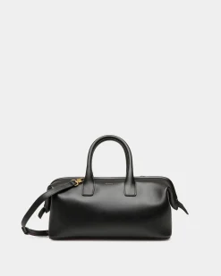 Belle Small Top Handle Bag In Black Leather