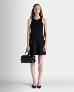 Belle Small Top Handle Bag In Black Leather