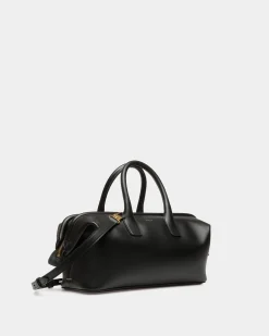 Belle Small Top Handle Bag In Black Leather