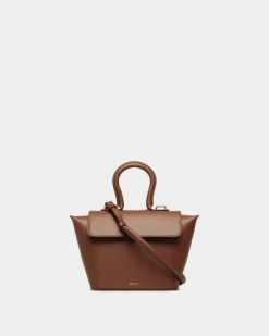 Belle Top Handle Bag in Brown Leather