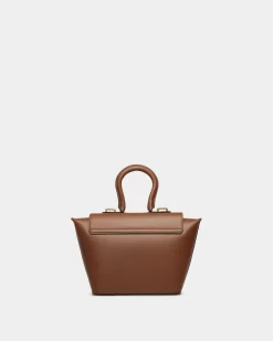 Belle Top Handle Bag in Brown Leather