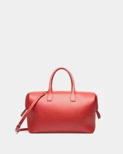 Belle Top Handle Bag In Candy Red Leather