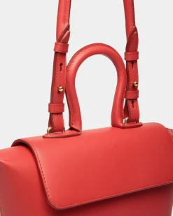 Belle Top Handle Bag in Candy Red Leather