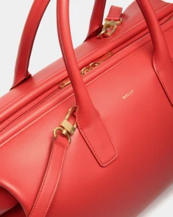 Belle Top Handle Bag In Candy Red Leather