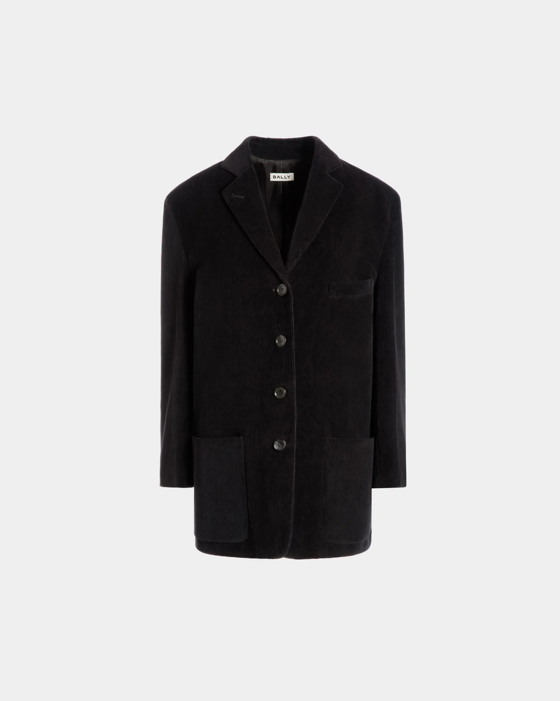 Blazer In Black Cotton Corduroy