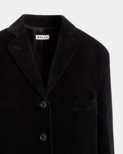 Blazer In Black Cotton Corduroy