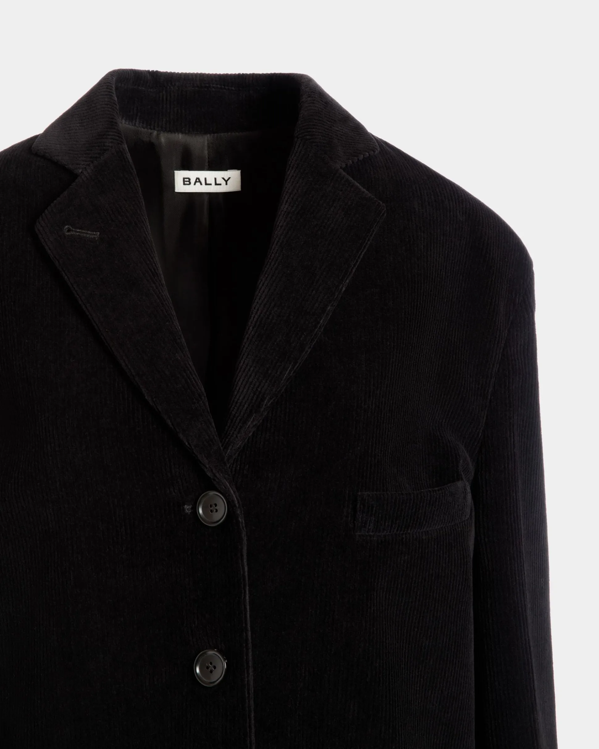 Blazer In Black Cotton Corduroy