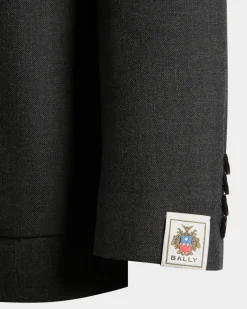 Blazer In Dark Grey Wool Blend