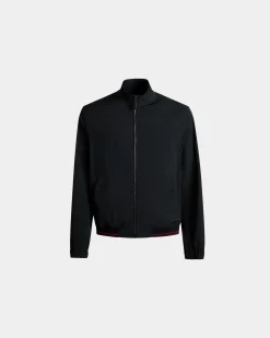 Blouson In Navy Blue Nylon