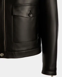 Bomber Jacket In Black Leather