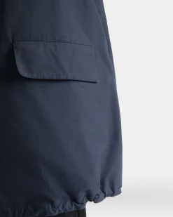 Coat in Navy Blue Nylon